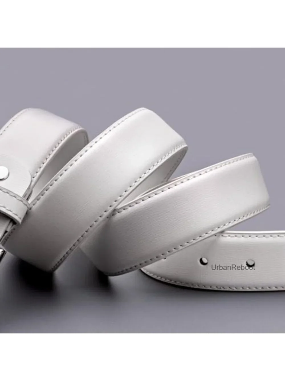 Men's Leather Dress Belt - Classic Casual Adjustable